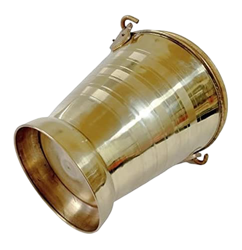 SG CRAFTS Brass Bucket for Puja | Pital Balti | Pital Bucket for Puja or Storing Water Or Serving Food Capacity