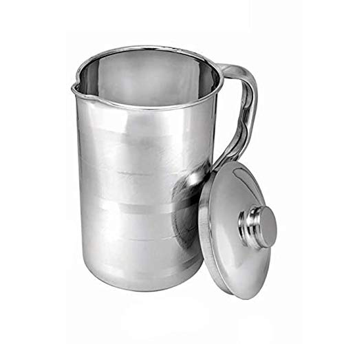 UTENSILROOT New Stainless Steel Water Jug with Silver Touch Design for Daily USE 2 Litre