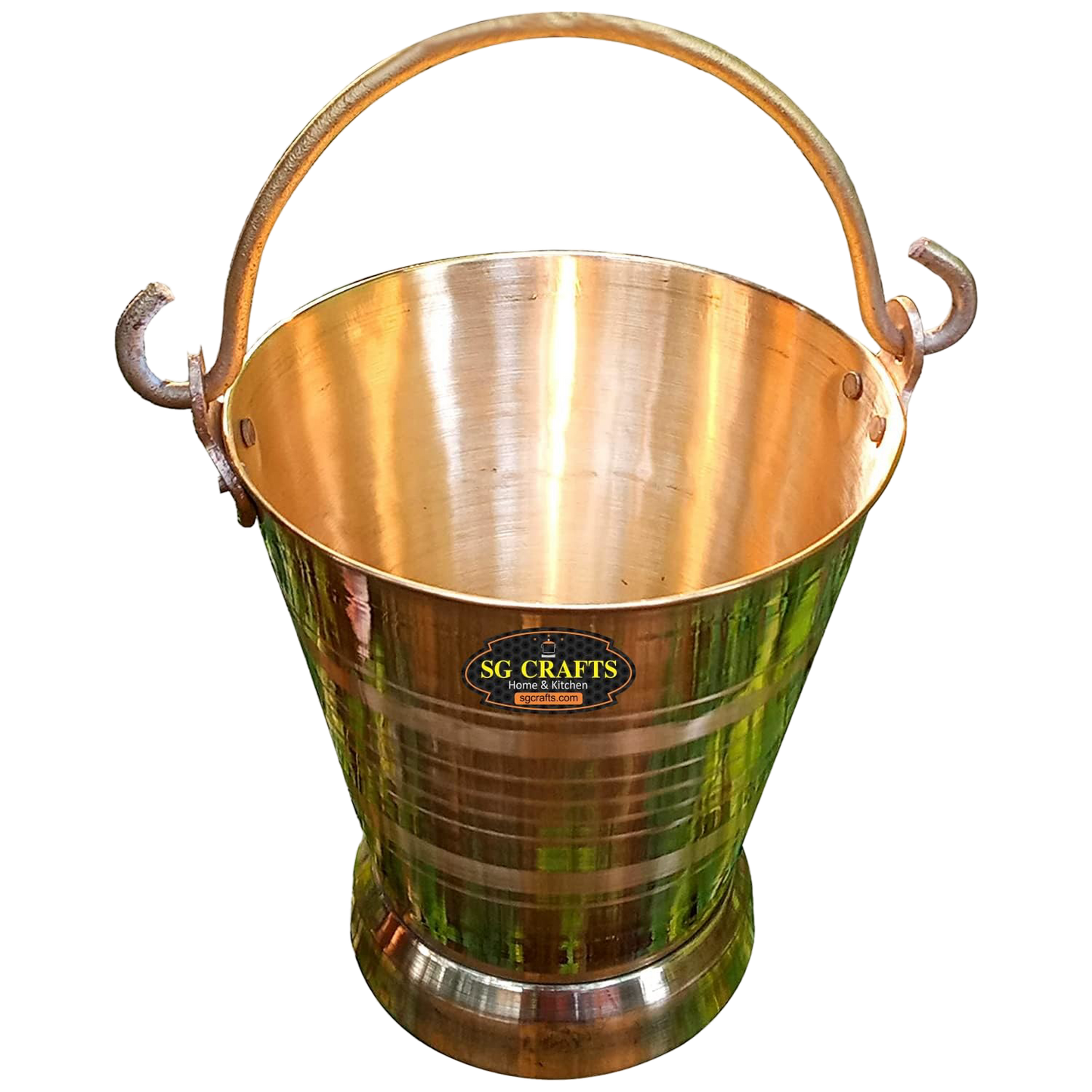 SG CRAFTS Brass Bucket for Puja | Pital Balti | Pital Bucket for Puja or Storing Water Or Serving Food Capacity