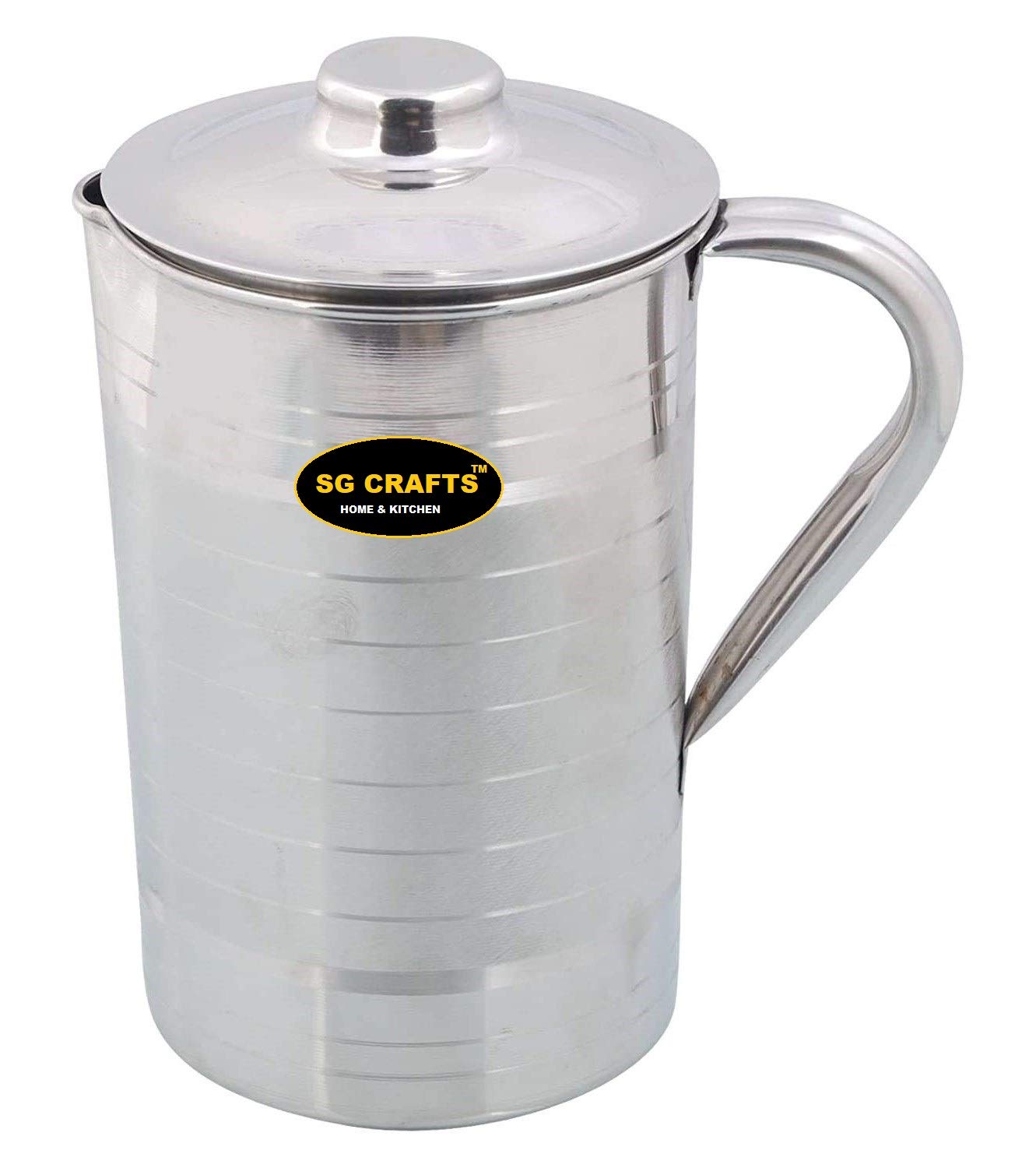 UTENSILROOT New Stainless Steel Water Jug with Silver Touch Design for Daily USE 2 Litre